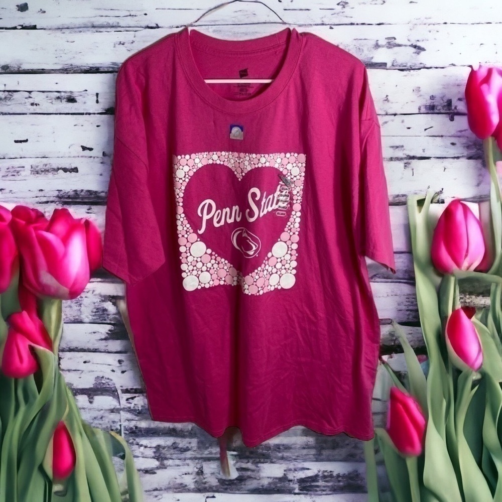 Penn State Pink T-shirt 2X NWT Women’s Heart Nittany Lions NCAA